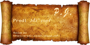 Predl József névjegykártya